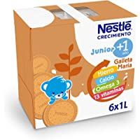 Nestlé Junior 1+galleta María - Leche para niños a partir de 1 año - 6x1L- sin aceite de palma